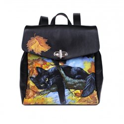 Рюкзак женский Черный кот Pelle Volare