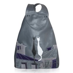 Дизайнерская сумка от MAPO, тема: Рюкзак Коты на крыше (серый)
