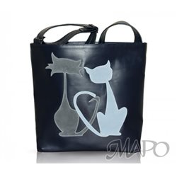 Дизайнерская сумка от MAPO, тема: Влюбленные коты (синяя)