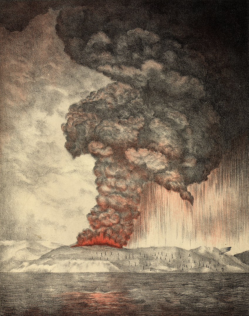 Krakatoa eruption lithograph