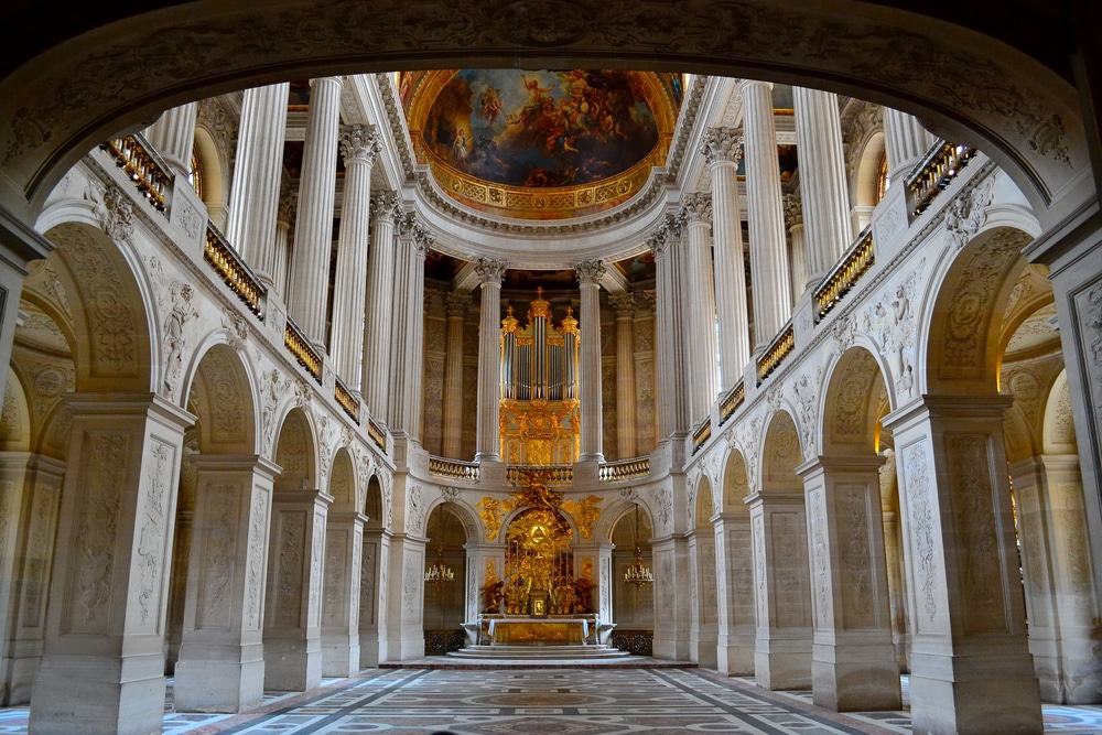 Interior view of Royal Chapel of Versailles Palace