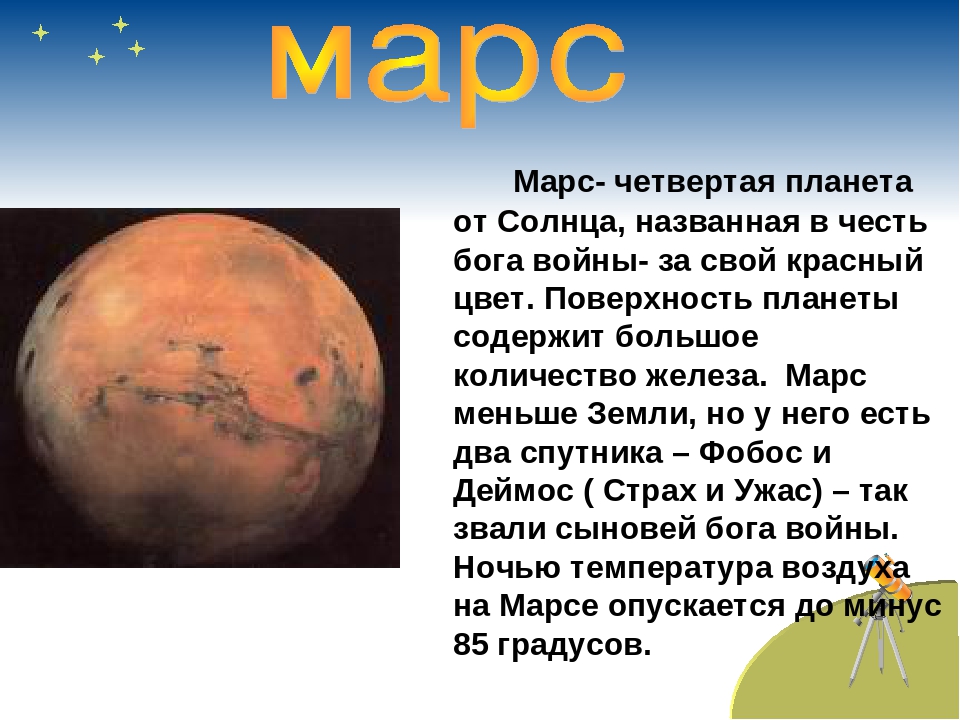 Марс планета 5 класс