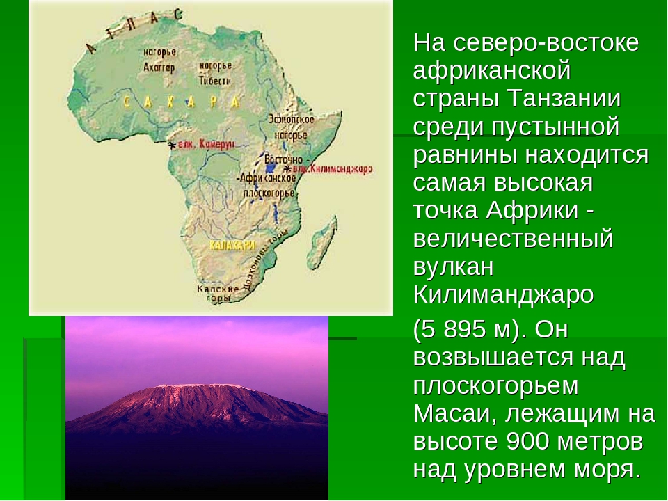 Африка горы карта