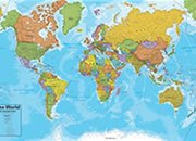 Fiji on a World Wall Map
