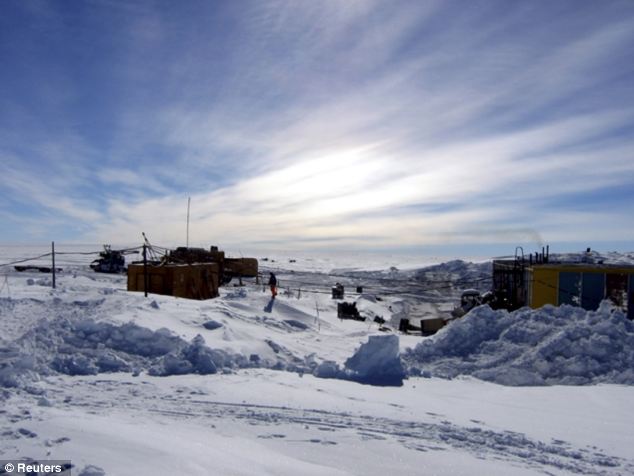 A general view of the Vostock research camp in Antarctica, where researchers have spent years drilling into the ice