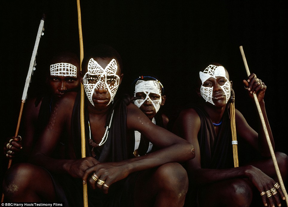 Masaai initiates photographed in Tanzania in 2012