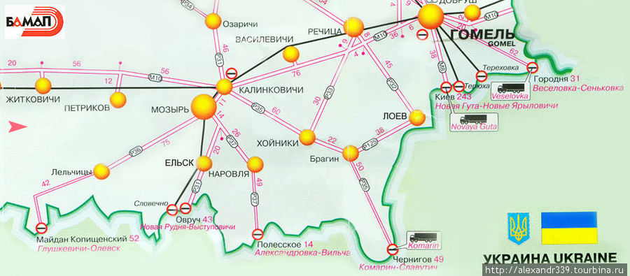 Карта брянской области и украины и белоруссии