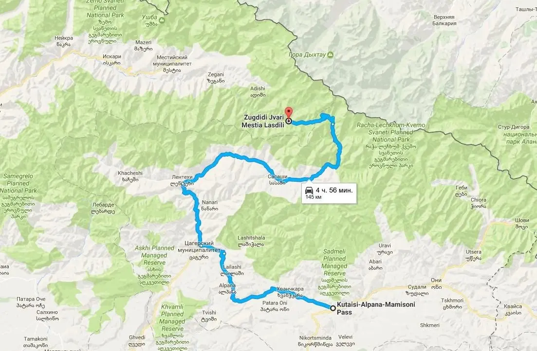 Подробная карта дорог грузии на русском языке подробная