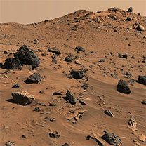 Terrain of the terrestrial planet Mars