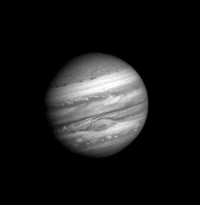 An image of Jupiter taken by the Hubble Space Telescope