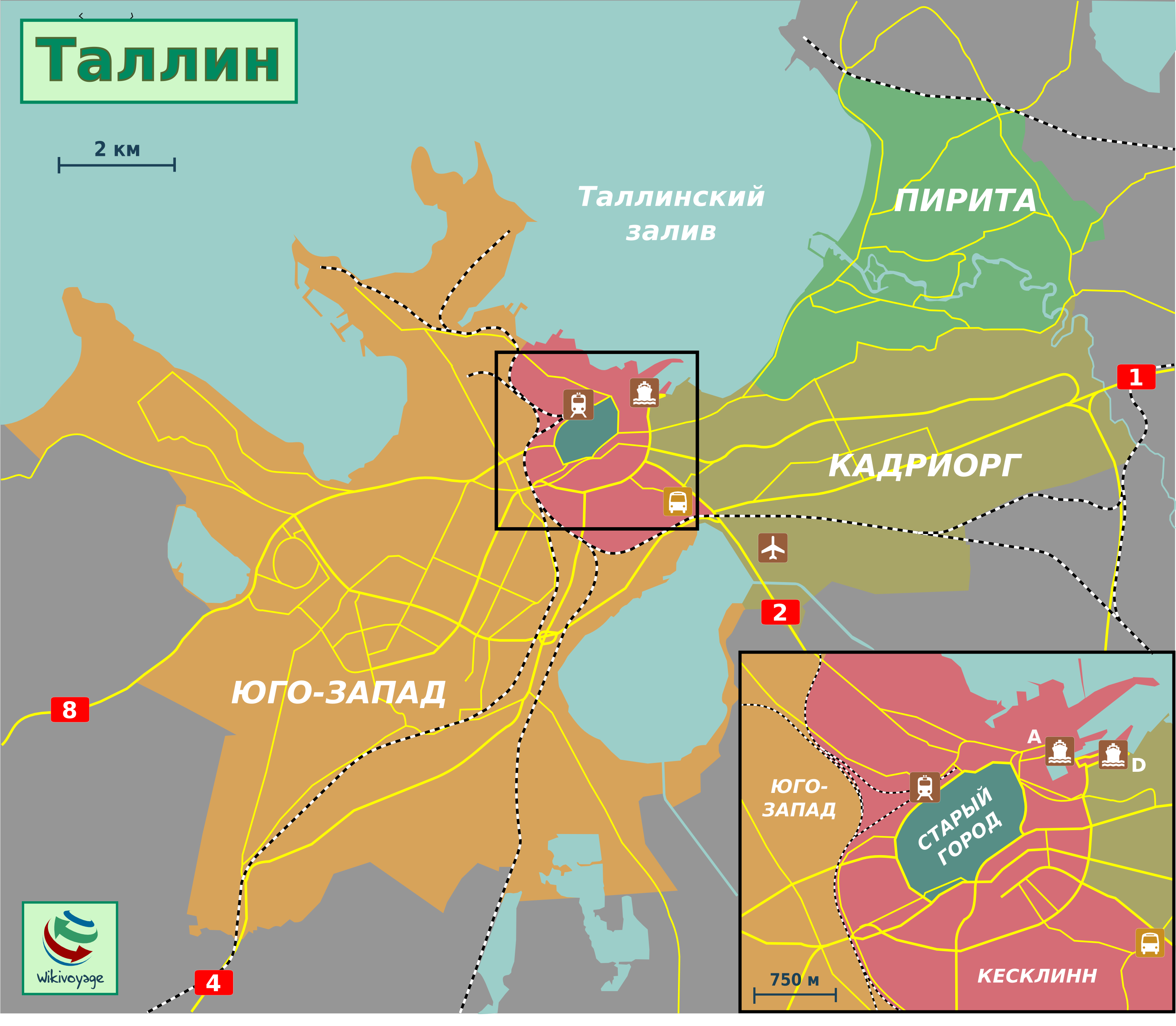 Карта таллина на русском языке с улицами