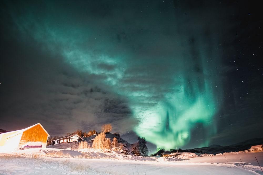 northern lights in norway, dyrøy senja