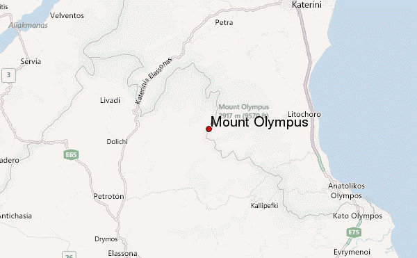 Mount Olympus Location Map